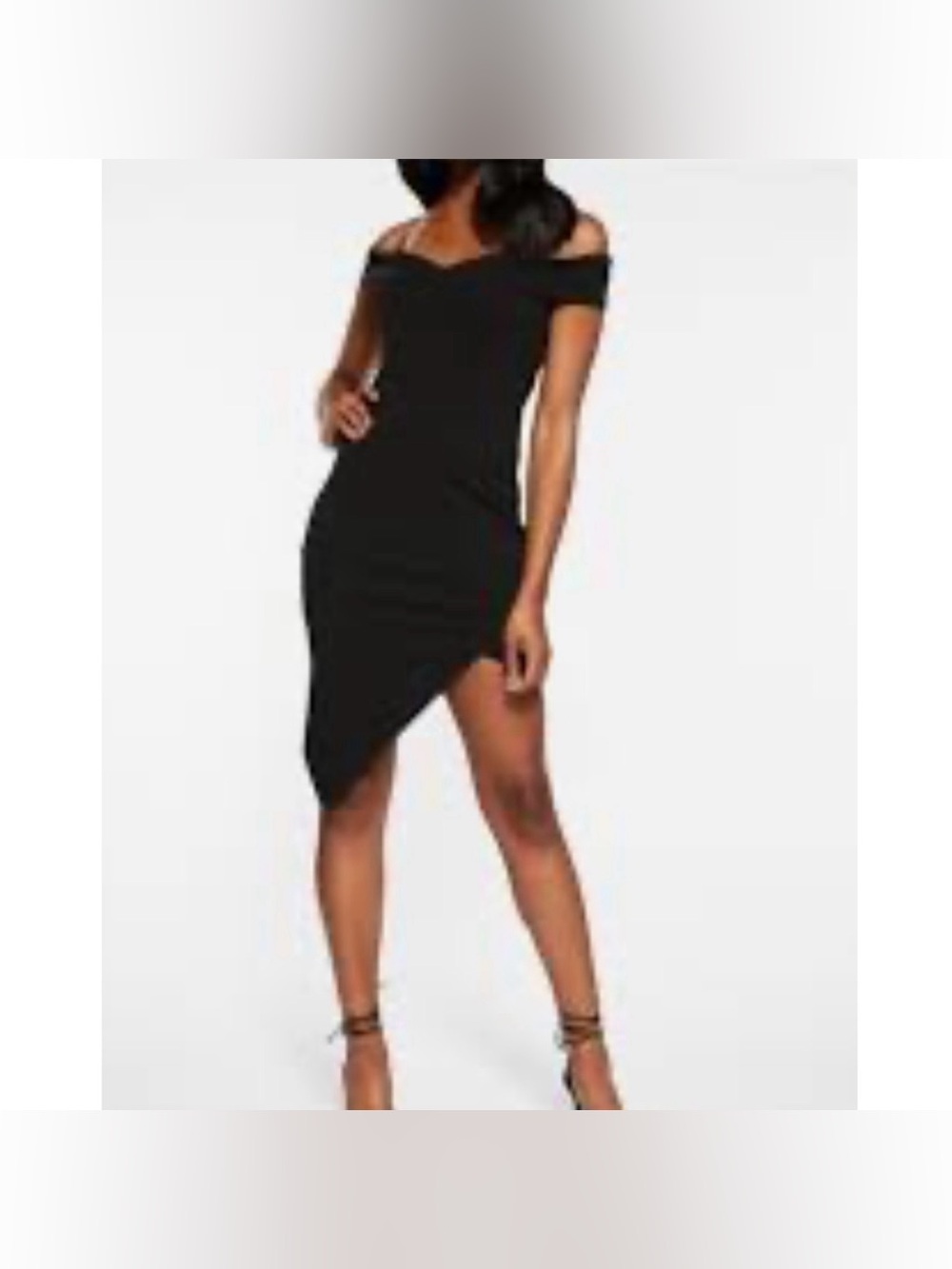 Charlotte Russe Black Off The Shoulder Asymmetrical Dress